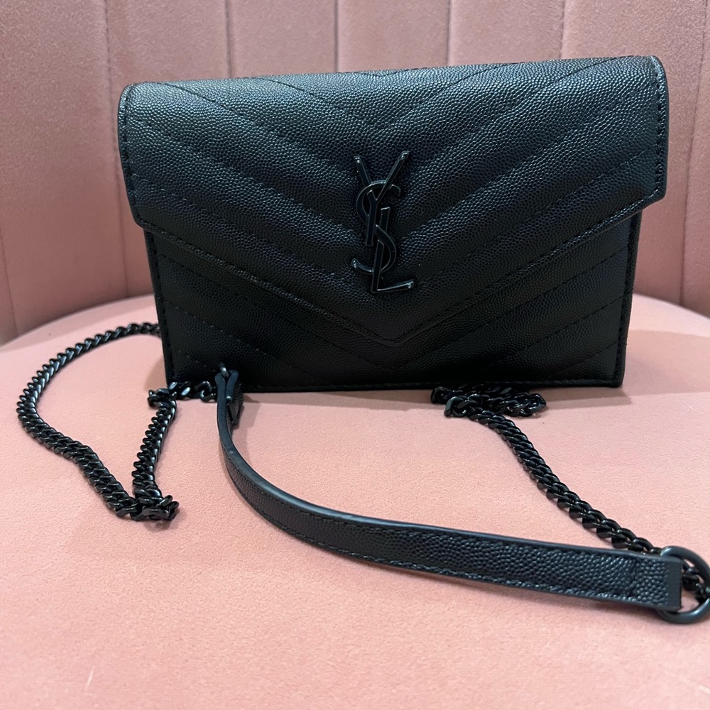 Yves Saint Laurent Black Quilted Chain Bag